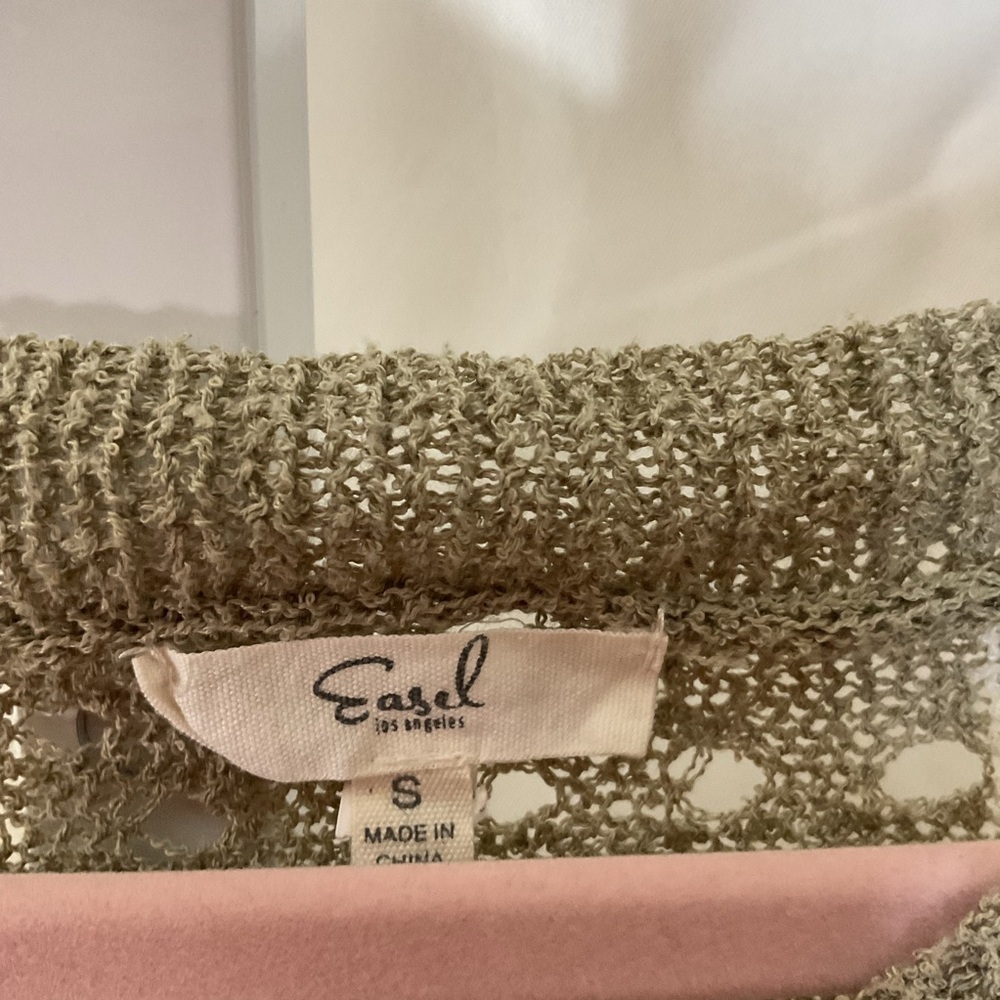 Easel Olive and Mustard Striped Sweater - Picture 2 of 5